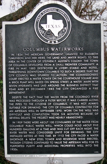 Columbus Waterworks Marker