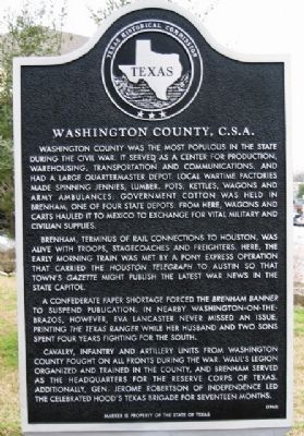Washington County C. S. A. Marker image. Click for full size.