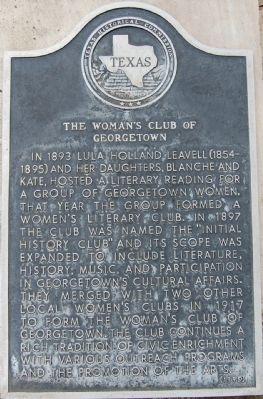 The Woman’s Club of Georgetown Marker image. Click for full size.