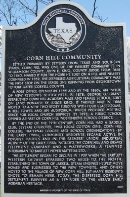 Corn Hill Community Marker image. Click for full size.