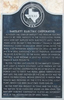 Bartlett Electric Cooperative Marker image. Click for full size.