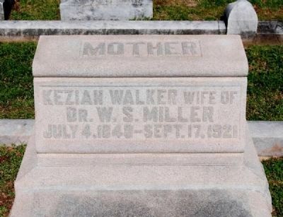 Keziah Walker (1849-1921) Tombstone. Click for full size. Keziah Walker (1849-1921) Tombstone image. Click for full size.
