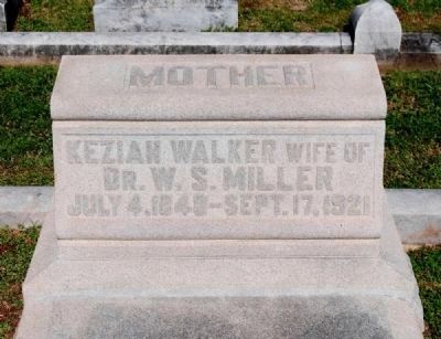 Keziah Walker (1849-1921) Tombstone image. Click for full size.