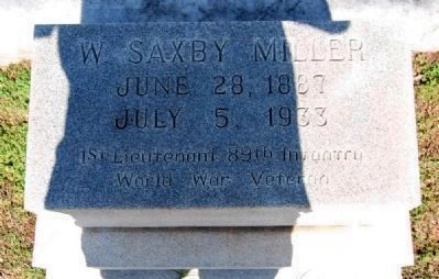 W. Saxby Miller (1887-1933) Tombstone image. Click for full size.