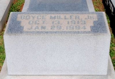 Boyce Miller, Jr. (1913-1994) Tombstone image. Click for full size.