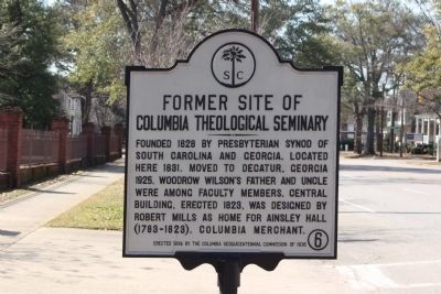 Former Site of Columbia Theological Seminary Marker. Click for full size. Former Site of Columbia Theological Seminary Marker image. Click for full size.