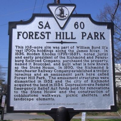 Forest Hill Park Marker image. Click for full size.