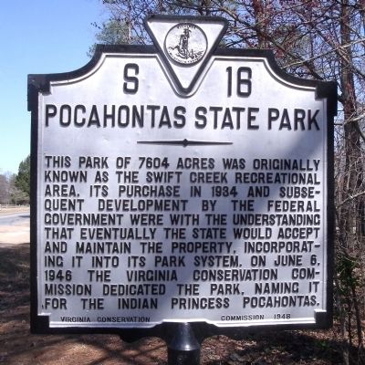 Pocahontas State Park Marker. Click for full size. Pocahontas State Park Marker image. Click for full size.