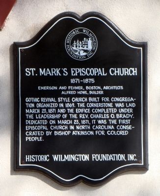 St. Mark�s Episcopal Church Marker image. Click for full size.