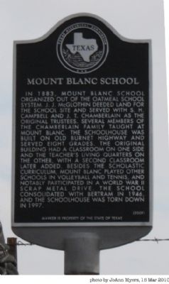 Mount Blanc School Marker image. Click for full size.