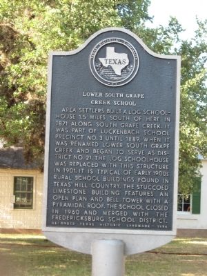 Lower South Grape Creek School Marker image. Click for full size.