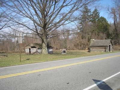 Marker on Valley Forge Park Road. Click for full size. Marker on Valley Forge Park Road image. Click for full size.