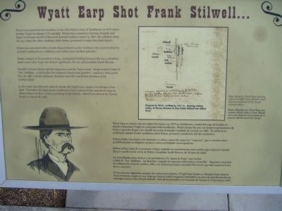 Wyatt Earp Shot Frank Stilwell Marker image. Click for full size.