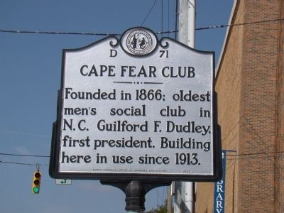 Cape Fear Club Marker image. Click for full size.