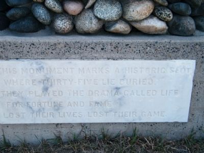 Boothill Cemetery monument - close up #1. Click for full size. Boothill Cemetery monument - close up #1 image. Click for full size.