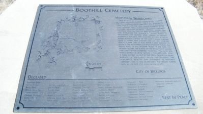 Boothill Cemetery Historical Significance monument - close-up. Click for full size. Boothill Cemetery Historical Significance monument - close-up image. Click for full size.