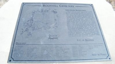 Boothill Cemetery Historical Significance monument - close-up image. Click for full size.