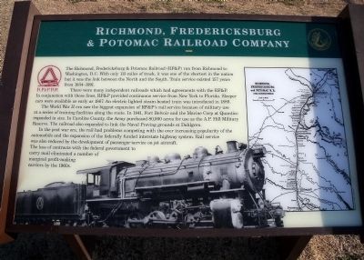 Richmond, Fredericksburg & Potomac Railroad Company Marker. Click for full size. Richmond, Fredericksburg & Potomac Railroad Company Marker image. Click for full size.