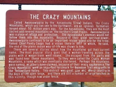 The Crazy Mountains Marker. Click for full size. The Crazy Mountains Marker image. Click for full size.