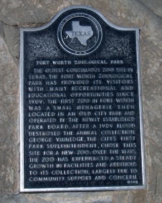 Fort Worth Zoological Park Marker image. Click for full size.