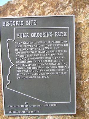 Yuma Crossing Park Marker. Click for full size. Yuma Crossing Park Marker image. Click for full size.