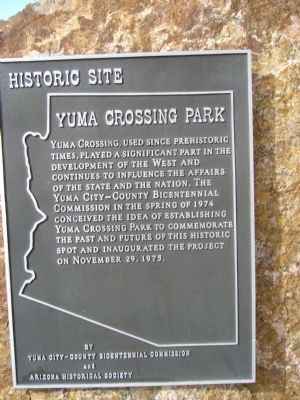 Yuma Crossing Park Marker image. Click for full size.