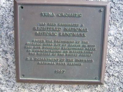 Yuma Crossing National Historic Landmark Marker. Click for full size. Yuma Crossing National Historic Landmark Marker image. Click for full size.