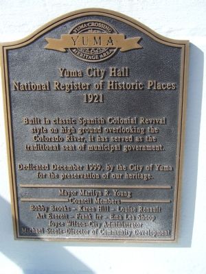 Yuma City Hall Marker image. Click for full size.