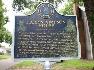 Harris-Simpson Home Marker - Side A. Click for full size. Harris-Simpson Home Marker - Side A image. Click for full size.