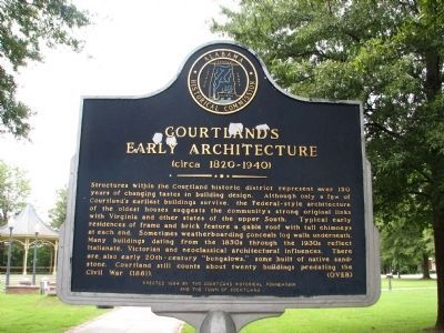 Courtland's Early Architecture Marker - Side A image. Click for full size.