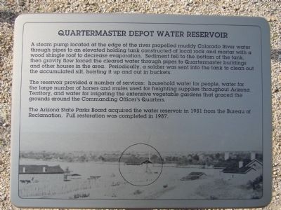 Quartermaster Depot Water Reservoir Marker. Click for full size. Quartermaster Depot Water Reservoir Marker image. Click for full size.