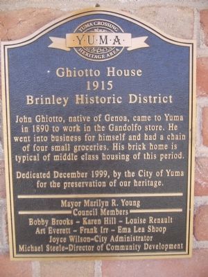 Ghiotto House Marker image. Click for full size.