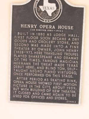 Henry Opera House Marker image. Click for full size.