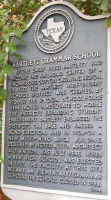 Bartlett Grammar School Marker image. Click for full size.