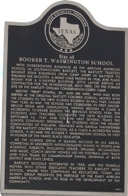 Site of Booker T. Washington School Marker. Click for full size. Site of Booker T. Washington School Marker image. Click for full size.