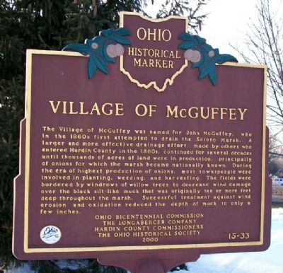 Village of McGuffey Marker (Side A) image. Click for full size.