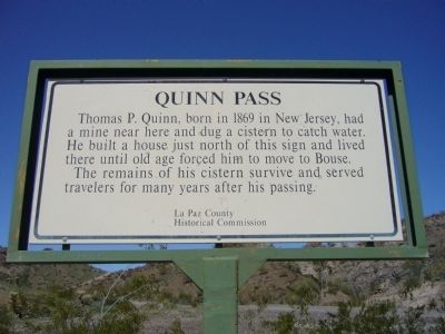 Quinn Pass Marker. Click for full size. Quinn Pass Marker image. Click for full size.