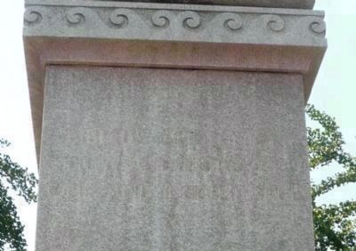 Daniel Webster Memorial - close-up of fading quotation on upper east face of the statue's base: image. Click for full size.