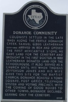 Donahoe Community Marker image. Click for full size.