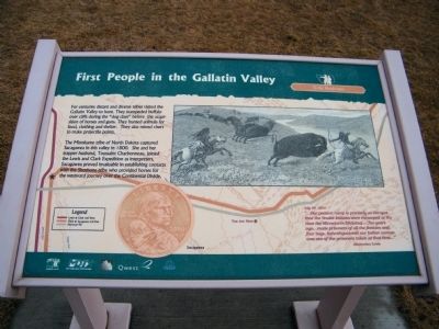 First People in the Gallatin Valley Marker. Click for full size. First People in the Gallatin Valley Marker image. Click for full size.