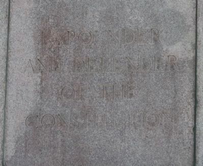 Daniel Webster Memorial - inscription on upper north face image. Click for full size.