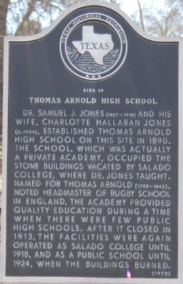 Site of Thomas Arnold High School Marker image. Click for full size.