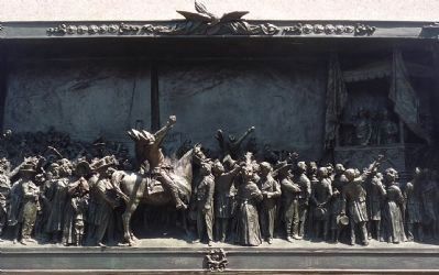 Daniel Webster Memorial - bronze bas relief on west face of monument image. Click for full size.