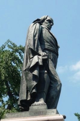 Daniel Webster Memorial: close-up of statue by sculptor/engineer Gaetano Trentanove image. Click for full size.