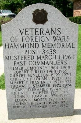 VFW Post 3438 Past Commanders Marker (Front). Click for full size. VFW Post 3438 Past Commanders Marker (Front) image. Click for full size.