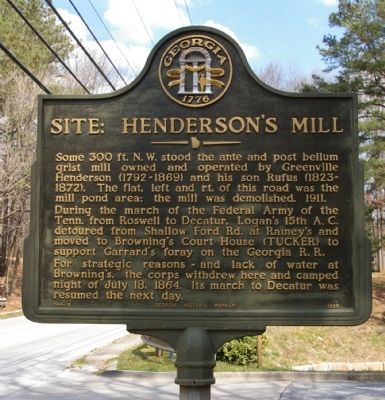 Site: Henderson’s Mill Marker. Click for full size. Site: Henderson’s Mill Marker image. Click for full size.