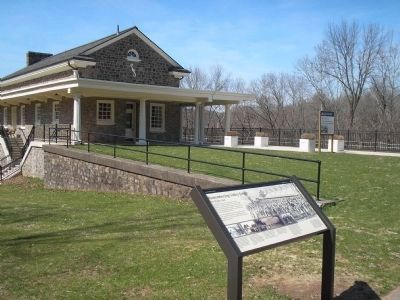 Marker at Valley Forge Railroad Station. Click for full size. Marker at Valley Forge Railroad Station image. Click for full size.