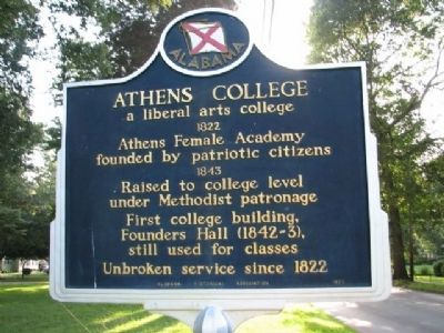 Athens College Marker image. Click for full size.