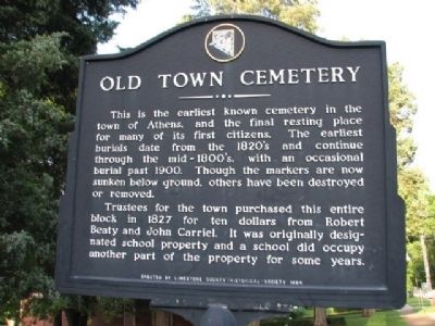Old Town Cemetery Marker. Click for full size. Old Town Cemetery Marker image. Click for full size.