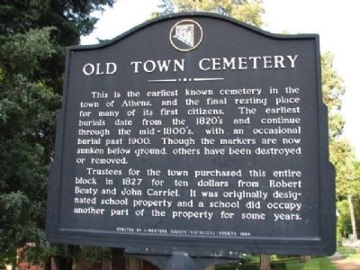 Old Town Cemetery Marker image. Click for full size.